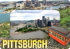Pittsburgh Pennsylvania with Duquesne Incline Picture Frame Fridge Magnet 4x6