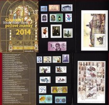 SLOVAKIA MNH - Complete Year 2014 *** 22 Stamps+ 2 Block in Folder Slovakia Post