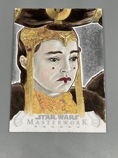 Queen Amidala 2020 Topps Star Wars Masterworks 1/1 Painted Sketch By Dawn Murphy