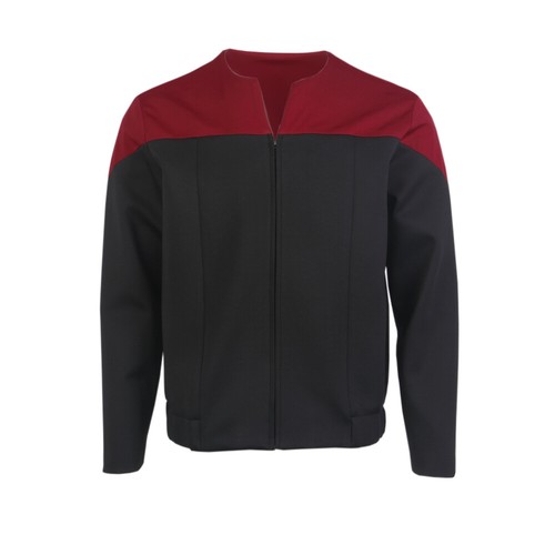 For Mens Captain Sisko Red Duty Uniform Jacket Voyager Starfleet Coat Costumes - Picture 2 of 11
