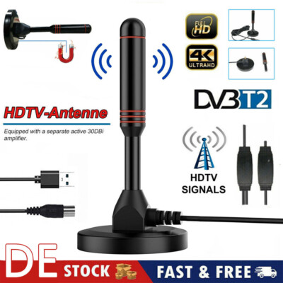 DVB-T2 HD Antenne 36DBi Verstärker 5M KabelFernsehkanäle Free TV-Programme Neue