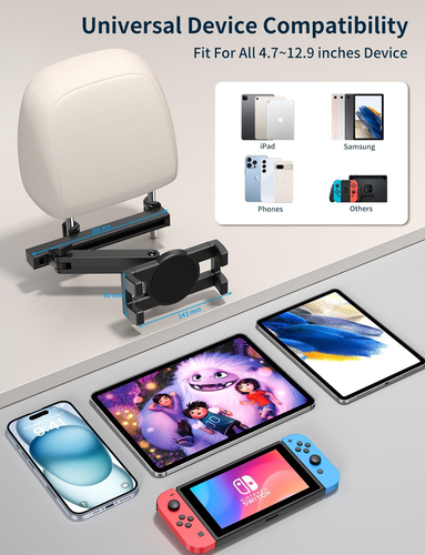 Soporte Para Tableta Para Reposacabezas Automóvil Rotación De 360 ° Ajustable US - Photo 7/12