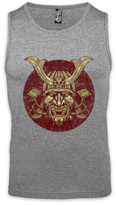 Samurai V Herren Tank Top Ninja Bushido Banzai Krieger Rüstung Helm Schwert