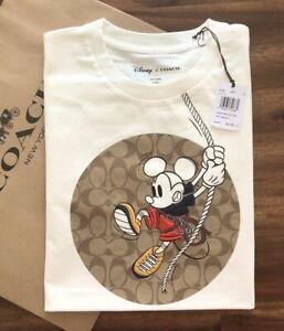 Disney X Coach Rope Climbing Mickey Mouse Signature T Shirt S Size White Ebay