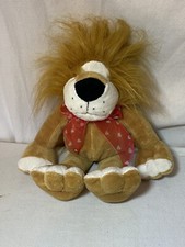 Lion Kids of America Plush Heart Stuffed Animal Brown White Sitting 15" 2007