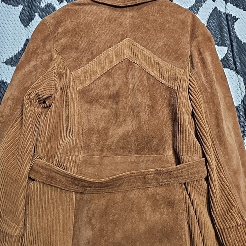 Vintage Montgomery Ward The Tannery Leather Corduroy Jacket W/ Belt Size 18 - Picture 11 of 11