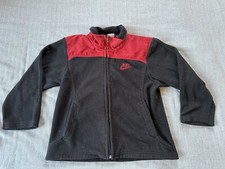 Vintage Nike Jacket Full Zip Youth Size 6 Big Swoosh Logo Black Red Embroider