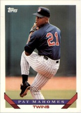 Pat Mahomes 1993 Topps #684 Minnesota Twins Base Baseball Card Dad of Patrick