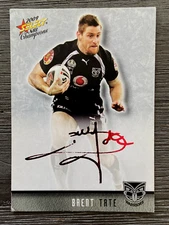 2009 SELECT NRL CHAMPIONS FOIL SIGNATURE TRADING CARD - BRENT TATE/WARRIORS