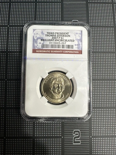 2007-P Thomas Jefferson President Brilliant UNC First Day of Issue NGC 1 coins