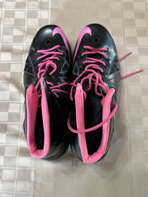 Nike Lebron X 10 Cutting Jade Mens 9.5 541100-018 Basketball Pink Black Hi Top