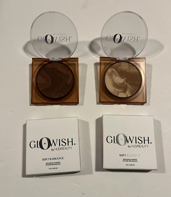Glowish by Huda Beauty Soft Radiance Bronzing Powder- Shades: 01Light and 05Rich
