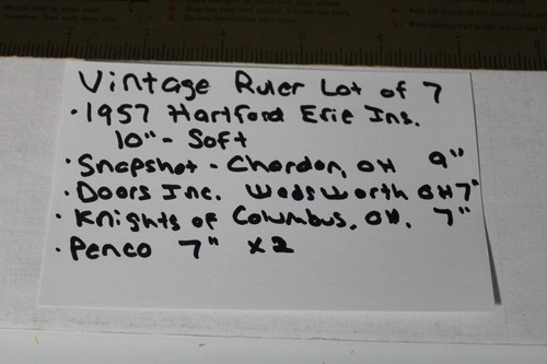 Vintage Ruler lotto di 7, pubblicità, 1957 Hartford, Chardon, Wadsworth, Columbus - Foto 2 di 7