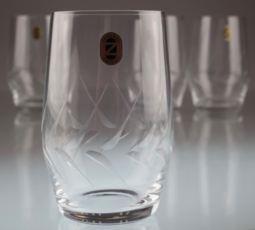 4 Vintage Saftgläser Wassergläser Trinkgläser Zwiesel Gläser 60er Schliff K10