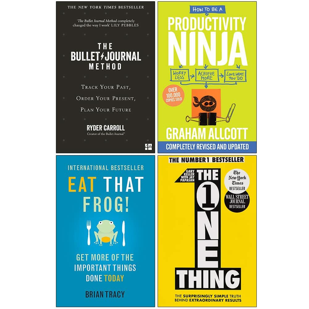The Bullet Journal Method, Ninja, Frog, The One Thing 4 Books Collection Set NEW