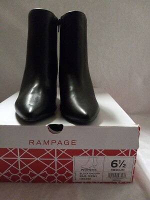 Rampage Black Smooth Ram-Teeny Boots W/Heels Size 1/2M