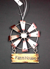 Metal Farmhouse Windmill Ornament Christmas Midwest Country Rustic Barn Decor