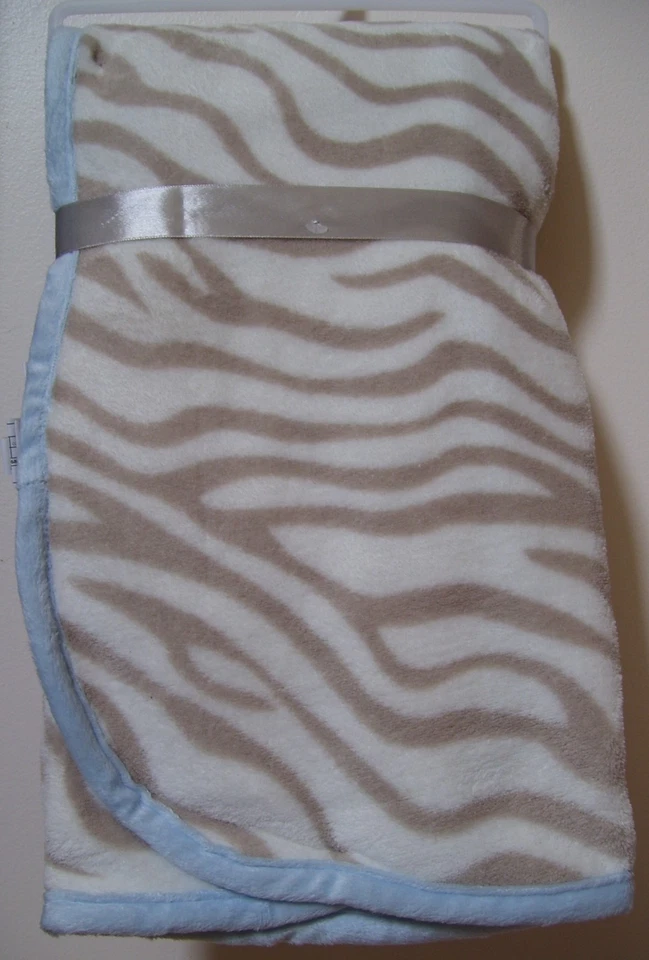 Mantas y más allá 2 piezas azul tostado cebra safari bebé manta y almohada de viaje Foto 2 de 2