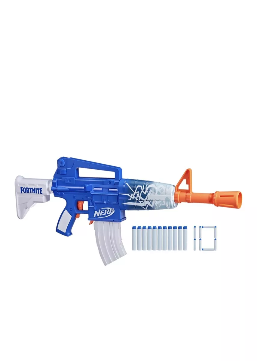 New Nerf Fortnite Blue Shock Blaster 10 Dart Clip 10 Elite Nerf Darts Kids  Toy