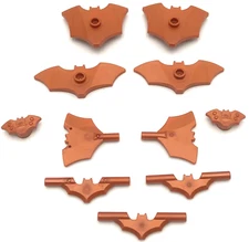 Lego 11 New Reddish Copper Minifigure Weapons Batman Batarang Pieces