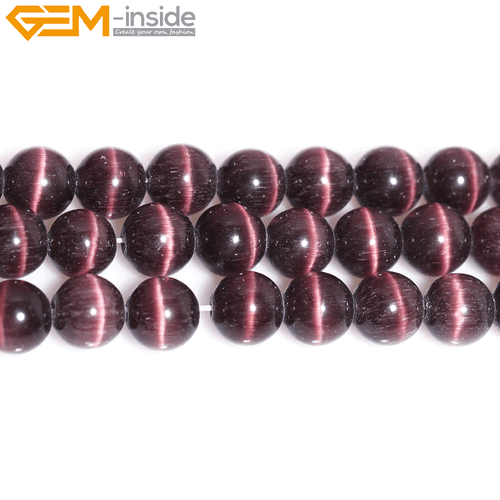 Verschiedene Farben Katzenauge Runde Glasperlen für Schmuckherstellung Strang 14 Zoll Massen - Bild 33 von 53