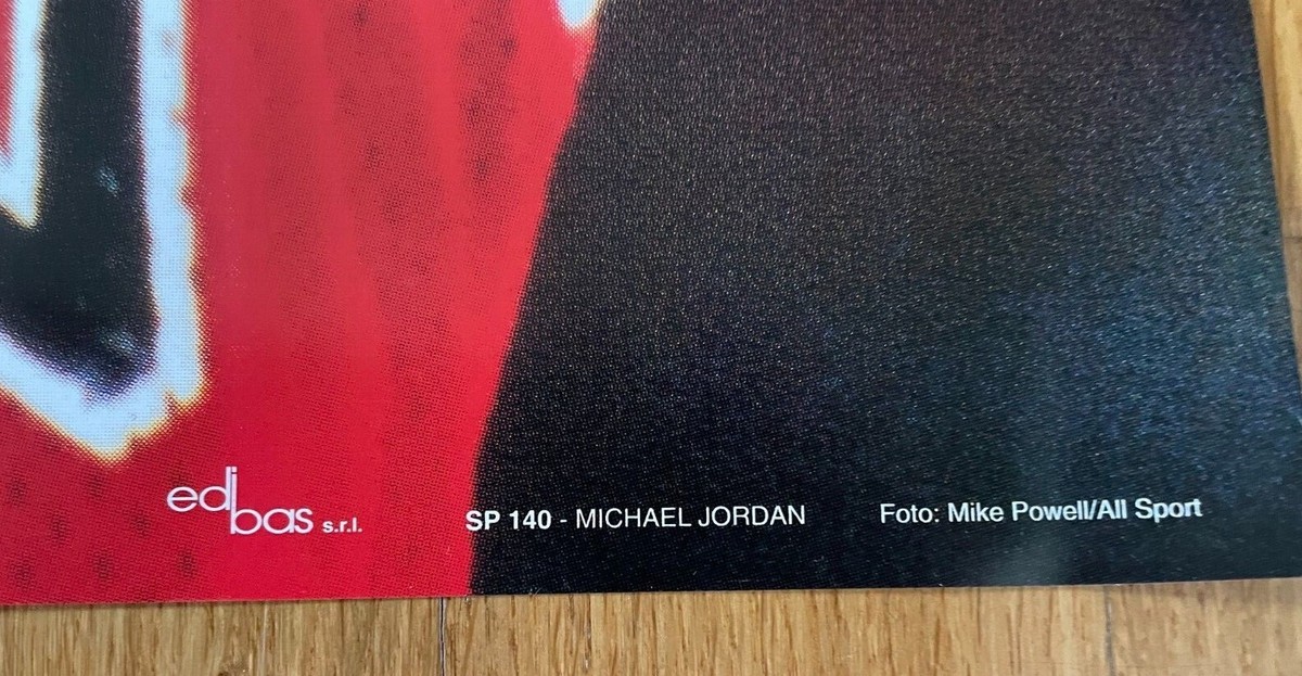 Vintage 90s MICHAEL JORDAN poster EDIBAS ITALY 1998 NEW as found
