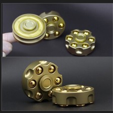 Revolver Finger Spinner Hand Fidget Pocket Edc Toy Spinning Top Brass Bullet Toy