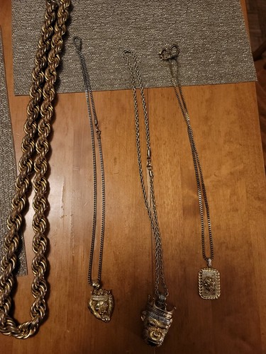 King ICE Chains Jewelery Set, 4 Gold Chains
