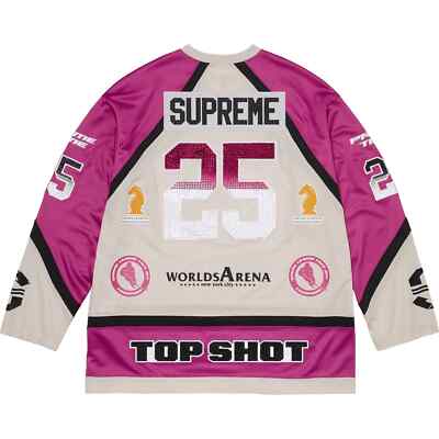 Supreme Rhinestone Hockey Jersey Black White Red 3colors 25SS | eBay