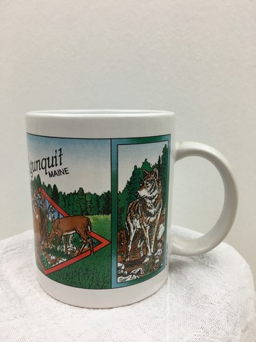Ogunquit, Maine cerámica taza de café taza ciervo pez lobo águila oso 286* - Imagen 5 de 8