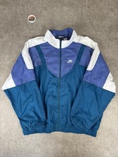 Nike men’s vintage 1990s teal blue white track jacket size XL