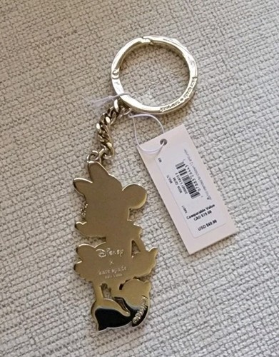 Kate Spade Disney X Minnie Mouse Key Chain Charm Key Ring Fob Metal NWT Dust Bag - Picture 5 of 5