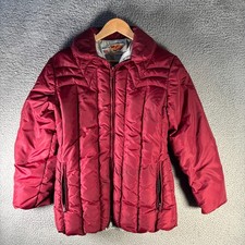 Vintage Comfy Down Jacket Women’s Medium Made in USA Maroon Puffer 70s