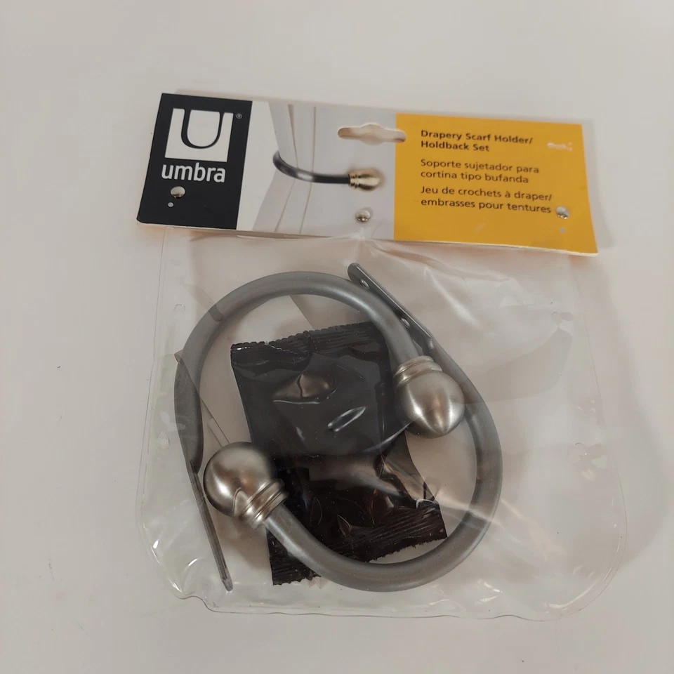 Umbra Níquel Cortinas Bufanda Soporte Set de Retención - Cortina de Ventana Corbatas NUEVO Foto 2 de 4