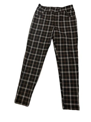 Soho Pants Ladies Size M Black White Plaid Dress Stretch 4988