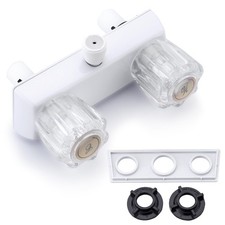 Full White RV Camper Shower Faucet, 4" Faucet Shower Valve Kit with Dual Acry...