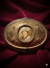 Superbe coffret à Bijoux Ancien -1920 Orfèvrerie Dilecta - Décor Médaillon Femme