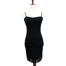 Urban Outfitters Mini Dress Sleeveless Black Lace Overlay Women's Small BodyCon