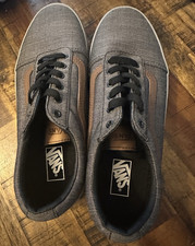 VANS Ward Gray Canvas Lace-Up Men s Sneaker US 6 Rubber Sole Logo