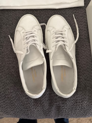 Common Projects Men White Achilles Low Leather Shoes-Size EU40/US7 (Mint)