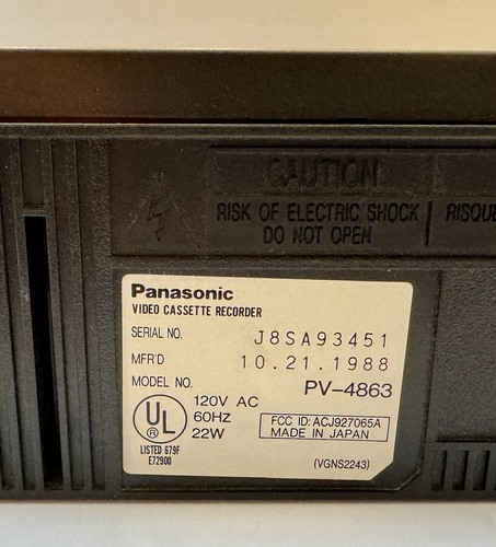Panasonic Omni Vision PV-4863 VHS VCR Player Recorder w/ Box - No Remote - Picture 10 of 11