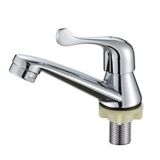 Lavatory Basin Bath Faucet, Single Cold Water Faucet, Polished Chrome Finish,...