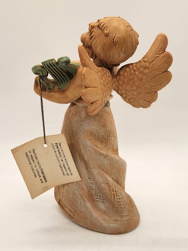 Vintage Fontanini 6.5" Angel Playing Harp Figurine with Original Hang Tag - Picture 5 of 15