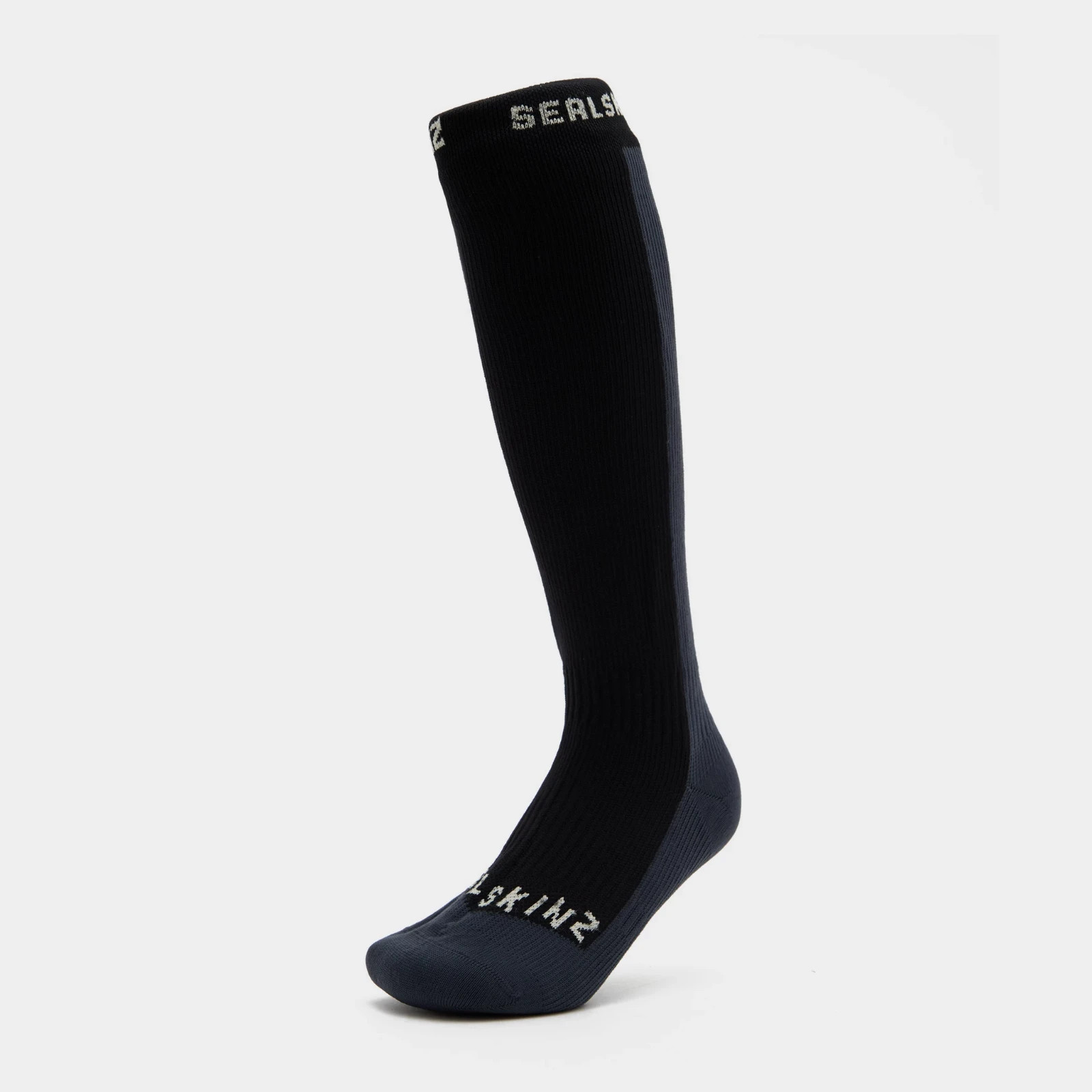 Calcetines SealSkinz Worstead impermeables para clima frío hasta la rodilla negros merino (M)