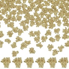 200-Pack 6.5mm x 6.8mm W x H Flower Stamen Alloy for Crafts Light Gold