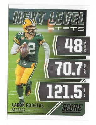 Aaron Rodgers 2021 Score Next Level Stats #NL4 Insert Green Bay Packers Football