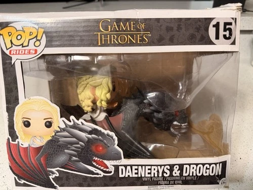 Funko Pop Daenerys & Flaming Drogon Ride Game Of Thrones Rare Box Little Damage