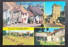 Vintage Postcard Unused Four views of Shaftsbury Dorset England
