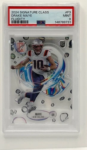 2024 Topps Signature Class Drake Maye Fluidity Patriots PSA 9
