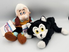 VTG 1990s Disney Store/Parks NWT Pinocchio Bean Bag Plush Lot Figaro Geppetto